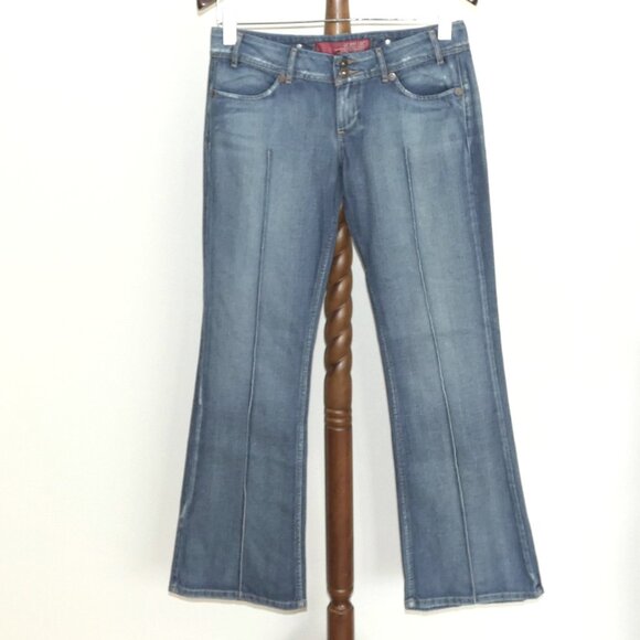 Guess Co. Distressed Bootcut Denim Jeans - Picture 1 of 7